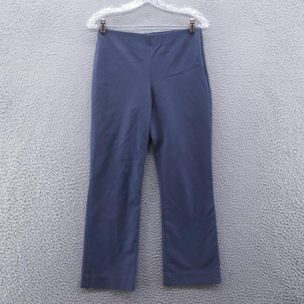 Vince Womens Cropped Flare Leg Pants Medium Blue Dark Water‎ Mid Rise Stretch